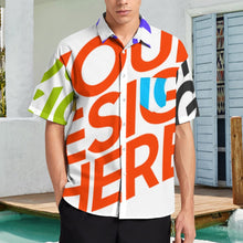 Cargar imagen en el visor de la galería, Camisa / Camiseta Manga Corta con Solapa Bolsillo para hombre B339 Personalizada con Impresión Completa de múltiples imágenes con Foto Logo Patrón Texto