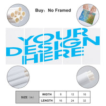 Cargar imagen en el visor de la galería, Versión Vertical 1: 2 Póster Cuadro Colgante Imagen completa 5 paneles Cuadros de pared 5 partes Pintura de Lienzo GY0903227 Personalizado Personalizada con Foto, Texto o Logo