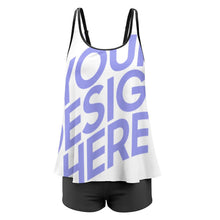 Cargar imagen en el visor de la galería, Tankini / Traje de Baño Sexy de Dos Piezas para Mujeres QZ6072 Personalizado con Impresión Completa de una imagen con Foto Logo Patrón Texto