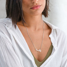 Cargar imagen en el visor de la galería, Collar Personalizado de Colgante Letra Cursiva X0005 con texto nombre para mujer hombre Longitud Ajustable en plata de ley 925 chapado de oro rosa de 18K