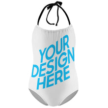 Cargar imagen en el visor de la galería, Bañador de Una Pieza con Tirantes para Niña NT017 Personalizado con Foto Logo Patrón Texto