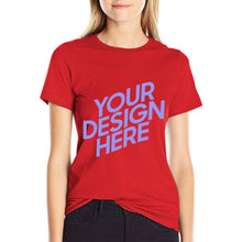 Cargar imagen en el visor de la galería, Camiseta de Algodón Manga Corta para Mujer FS0803011 Personalizada con Impresión Delantera y Trasera con Foto Logo Patrón Texto