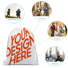 Cargar imagen en el visor de la galería, Bolsa con Cordones / Mochila de Lona Reutilizable Gimnasio Viajar para Mujer Hombre XB0604115 Personalizada Impresion Completa de Múltiples Imágenes con Foto Logo Patrón Texto