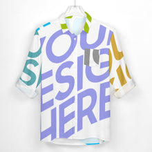 Cargar imagen en el visor de la galería, Camisa con Solapa Estampada Informal de Manga Larga con Botones Bolsillo para Hombre AY007 Personalizada con Impresión Completa de múltiples imágenes con Foto Logo Patrón Texto