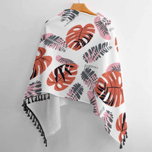 Cargar imagen en el visor de la galería, Poncho / Capa de punto versátil con flecos para mujer MY07 Personalizado con Impresión Completa de una imagen con Foto Logo Patrón Texto