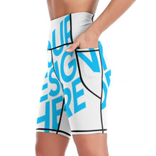 Cargar imagen en el visor de la galería, Pantalones Cortos 1/2 de Yoga con Bolsillos para mujer YJ008 Personalizados con Impresión Completa de una imagen con Foto Logo Patrón Texto