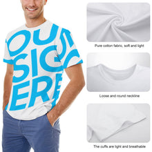 Cargar imagen en el visor de la galería, Camiseta de algodón manga corta para hombre con estampado completo FS0803137 Personalizada con Foto, Texto o Logo