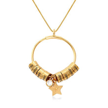 Cargar imagen en el visor de la galería, Collar de Anillo con Bolas Diamante Estrella X0022 Grabado Personalizado con Texto Nombre