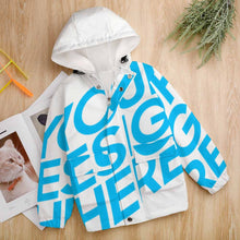 Cargar imagen en el visor de la galería, Chaqueta corta fina deportiva con capucha protegido de viento para niños niñas A537 Personalizada con Impresión Completa de una imagen con Foto Logo Patrón Texto