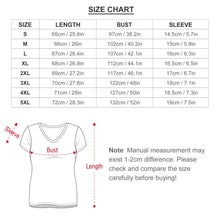 Cargar imagen en el visor de la galería, Camiseta de manga corta con cuello en V talla grande para mujer VT Personalizada con Impresión Completa de una imagen con Foto Logo Patrón Texto