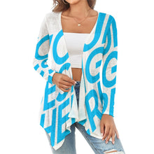 Cargar imagen en el visor de la galería, Cárdigan de Punto / Blusa de Manga Larga Suave para Mujer NZ050 Personalizado con Impresión Completa de una imagen con Foto Logo Patrón Texto