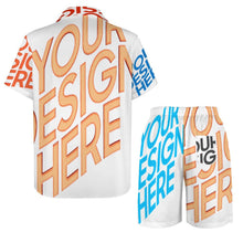 Cargar imagen en el visor de la galería, Conjunto de camisa de manga corta y pantalón corto para hombre B339D1P personalizado con patrón foto texto (impresión de imágenes múltiples)