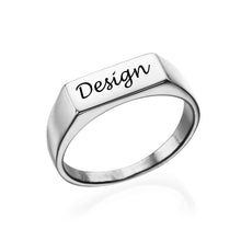 Cargar imagen en el visor de la galería, Anillo de Firma Grabado en Cobre J0018 Personalizado con Texto Nombre Letras