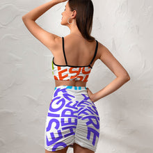 Cargar imagen en el visor de la galería, Falda casual de verano 2 piezas con crop top y falda NZ018 personalizado con patrón foto texto (impresión de imágenes múltiples)