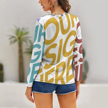 Cargar imagen en el visor de la galería, Camiseta suelta de Moda con Cuello Redondo para mujer NZ130 Personalizada con Impresión Completa de múltiples imágenes con Foto Logo Patrón Texto