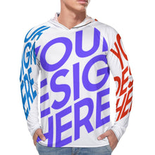 Cargar imagen en el visor de la galería, Camisa de protección UV para hombres Camisa de protección solar de secado rápido de manga larga con sombrero para el sol NZ145 personalizado con patrón foto texto (impresión de imágenes múltiples)