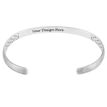 Cargar imagen en el visor de la galería, Brazalete Grabado / Pulsera de Plata / Cobre para Hombre S0033 Personalizada con Texto Nombre