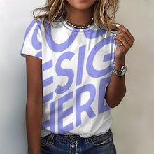 Cargar imagen en el visor de la galería, Camiseta algodón puro estampado manga corta para mujer ay001 Personalizada con Impresión Completa de una imagen con Foto Logo Patrón Texto