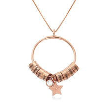 Cargar imagen en el visor de la galería, Collar de Anillo con Bolas Diamante Estrella X0022 Grabado Personalizado con Texto Nombre