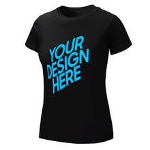 Cargar imagen en el visor de la galería, Camiseta 100% algodón suave casual talla grande manga corta para mujer FS0803125 Personalizada con Impresión Trasera de una imagen con Foto Logo Patrón Texto