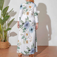 Cargar imagen en el visor de la galería, Vestido holgado talla grande manga larga cuello redondo para mujer A120 Personalizado con Impresión Completa de una imagen con Foto Logo Patrón Texto