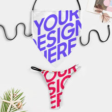 Cargar imagen en el visor de la galería, 2024 Nuevo Traje de baño conjunto de bikini push-up sin tirantes sexy 2 piezas personalizado con logotipo foto y texto (impresión de imágenes múltiples)
