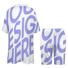 Cargar imagen en el visor de la galería, Camisa / Blusa / Camisola Conjunto de dos piezas manga de murciélago escote en V para mujer OTZ Personalizada con Impresión Completa de una imagen con Foto Logo Patrón Texto