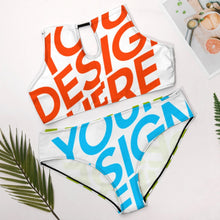Cargar imagen en el visor de la galería, Bikini / Traje de baño Talla Grande estilo halter de tirantes de mujer BK2040 Personalizado con impresión completa de múltiples imágenes con Foto Logo Patrón Texto
