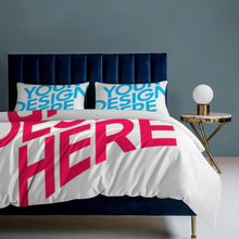 Cargar imagen en el visor de la galería, Juego de cama reversible de 3 piezas (1 funda nórdica + 2 fundas de almohada) estampado por ambos lados personalizado con patrón foto texto