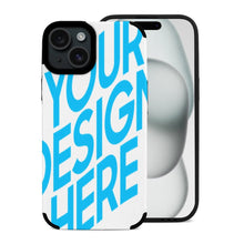 Cargar imagen en el visor de la galería, Funda de piel de fibra para iPhone 15 / 15 Plus / 15 Pro / 15 Pro Max personalizado con patrón foto texto