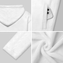 Cargar imagen en el visor de la galería, Fleece Jacket with Hood Panda, White Flower

