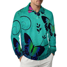 Cargar imagen en el visor de la galería, Breathable Polo-Neck Long Sleeve T-Shirt Butterfly, Gothic
