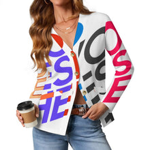 Cargar imagen en el visor de la galería, Cárdigan fino de mujer SDS2526 Personalizado con patrón foto texto (impresión de imágenes múltiples)

