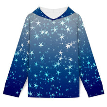 Cargar imagen en el visor de la galería, Raglan Sleeve Hoodie Stars, Blue, Gradients
