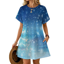 Cargar imagen en el visor de la galería, Short-sleeved Dress Christmas Tree, Starlight, Stars, Winter
