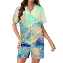 Cargar imagen en el visor de la galería, Pijama de Satén con Cuello Cubano Personalizable para Mujer
