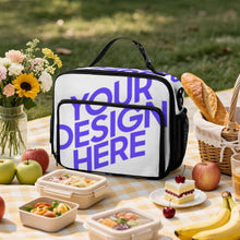 Cargar imagen en el visor de la galería, Bolsa térmica para almuerzo de gran capacidad (30 x 24,5 x 11 cm) personalizado con patrón foto texto
