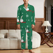 Cargar imagen en el visor de la galería, Pijama Clásico Personalizable para Hombre | Set V-Neck de Seda de Leche
