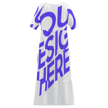 Cargar imagen en el visor de la galería, Vestido Largo de Cuello Redondo y Manga Corta para Mujer MWL784 personalizado con patrón foto texto

