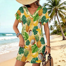 Cargar imagen en el visor de la galería, Casual Flared Sleeve V-Neck Dress 1 (3)
