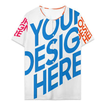 Cargar imagen en el visor de la galería, Camiseta Henley informal de manga corta para hombre OMDT09 con 7 botones personalizado con patrón foto texto (impresión de imágenes múltiples)
