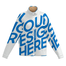 Cargar imagen en el visor de la galería, Camisas casuales de polar para mujer MWL505 con cuello alto personalizado con patrón foto texto
