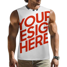 Cargar imagen en el visor de la galería, Camiseta sin mangas para hombre A66K personalizado con patrón foto texto (impresión de imágenes múltiples)
