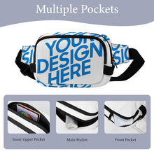 Cargar imagen en el visor de la galería, Riñonera cuadrada de doble capa XB0610007 para hombre y mujer personalizado con patrón foto texto
