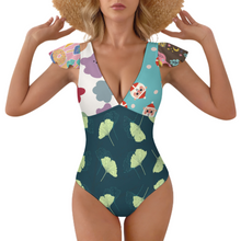Cargar imagen en el visor de la galería, Bañador / Bikini de Una Pieza Personalizado con Volantes 294340 con Foto Logo Patrón Texto (impresión de imágenes múltiples)
