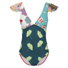Cargar imagen en el visor de la galería, Bañador / Bikini de Una Pieza Personalizado con Volantes 294340 con Foto Logo Patrón Texto (impresión de imágenes múltiples)
