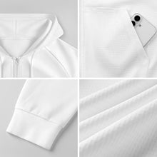 Cargar imagen en el visor de la galería, Sudadera con Capucha de Tejido Waffle con Cremallera Completa Personalizable para Mujer
