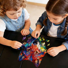 Cargar imagen en el visor de la galería, Puzzles / Rompecabezas con forma irregular de cabeza de lobo personalizado con Impresión Completa de Una Imagen con Foto Logo Patrón Texto
