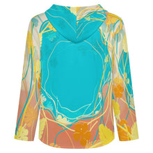Cargar imagen en el visor de la galería, Button Hooded Sweatshirt Colored Plants, Leaves
