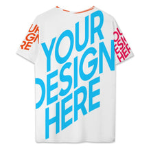 Cargar imagen en el visor de la galería, Camiseta Henley informal de manga corta para hombre OMDT09 con 7 botones personalizado con patrón foto texto (impresión de imágenes múltiples)
